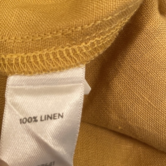 J Jill Love Linen Wide Leg Cropped Pants Butter Yellow Size LARGE - Picture 10 of 10